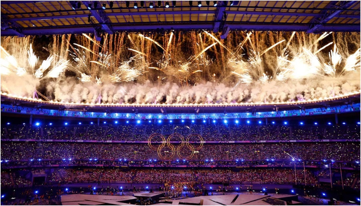 Fireworks go off during closing ceremony of Paris 2024 Olympic in France on August 12, 2024. — Reuters