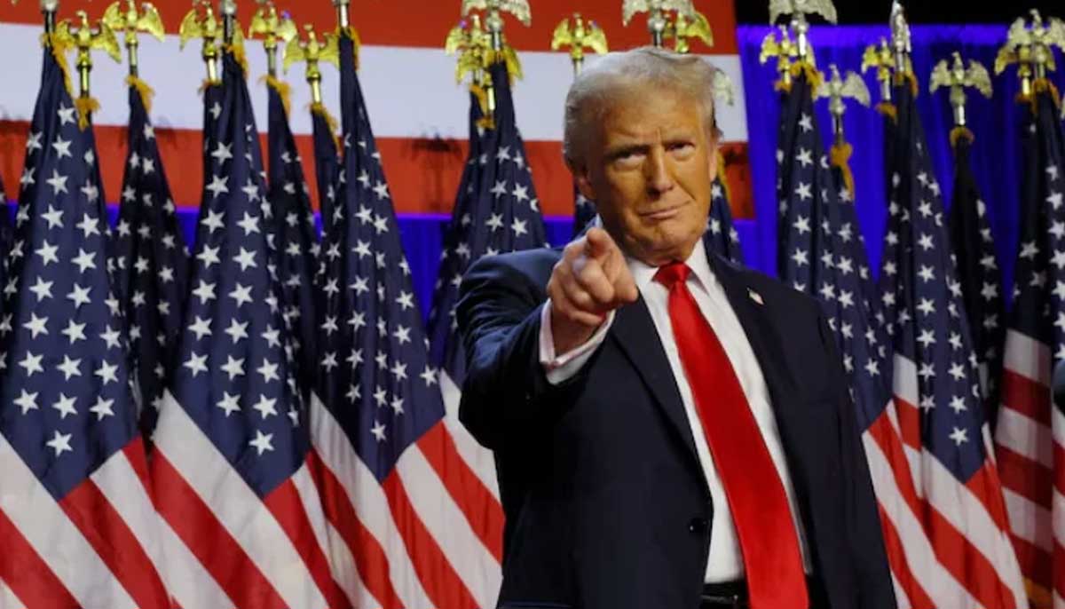 President-elect Donald Trump takes the stage to address supporters at his rally, at the Palm Beach County Convention Centre in West Palm Beach, Florida, US on November 6, 2024. — Reuters