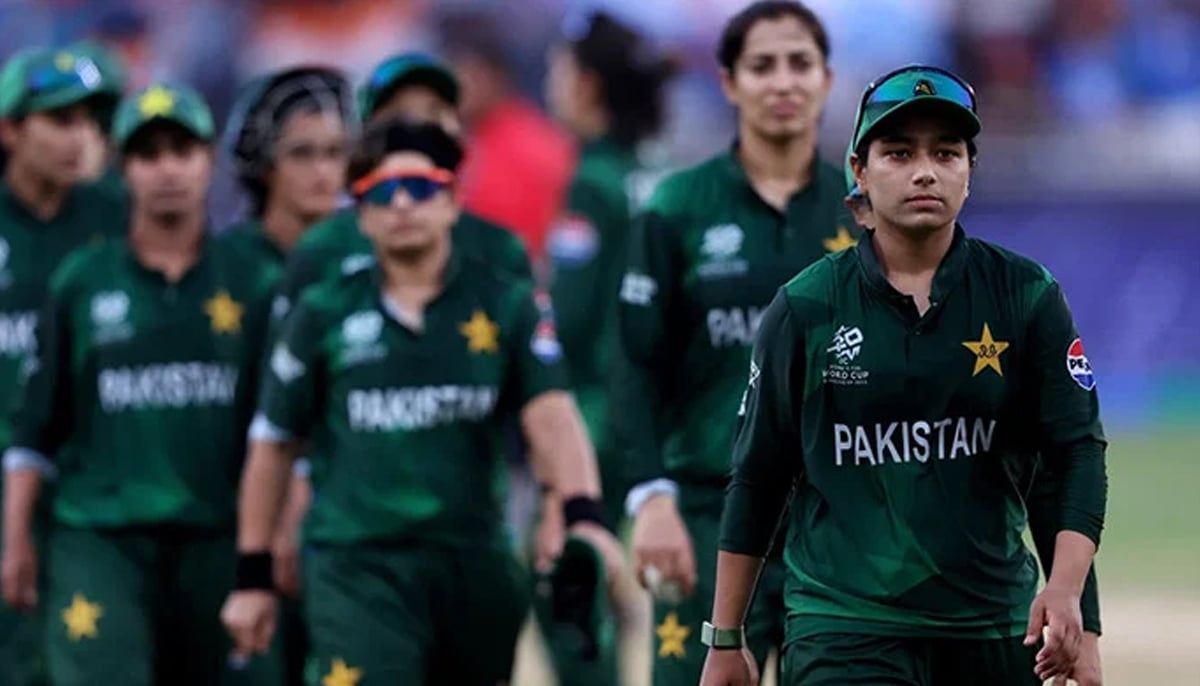 A dejected Fatima Sana leading her team off of the ground after losing against arch-rivals Indias women cricket team during the T20 World Cup 2024 on October 6, 2024, at the Dubai International Stadium. — ICC