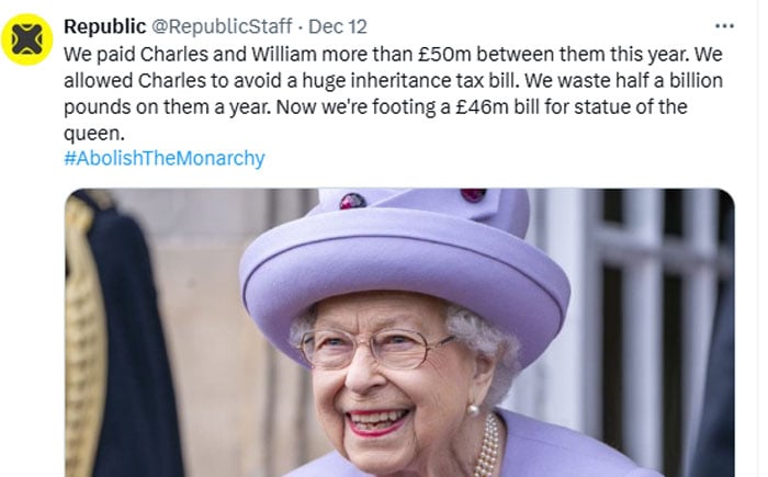 Anti-monarchy group reacts to UK government initiative for permanent tribute to Queen Elizabeth