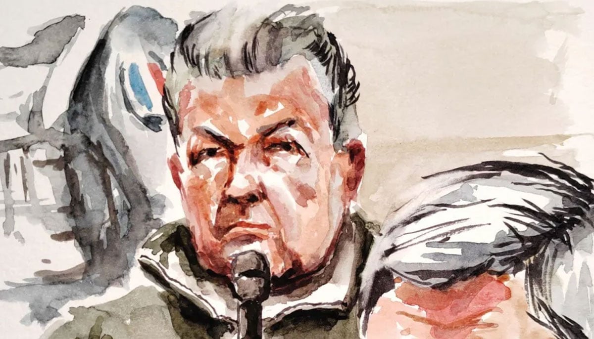 Dominique Pelicot, who was found guilty of drugging and raping his then-wife Gisèle Pelicot, appears in a courthouse sketch in Avignon, France on 16 December, 2024. — Reuters