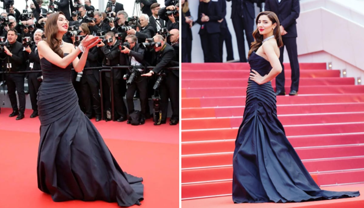 Mahira Khan adorned in a black  Alberta Ferretti gown at the 71st annual Cannes Film Festival in 2018.  — Reuters/Instagram/@mahirahkhan