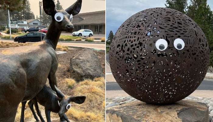 Oregon city asks residents to stop sticking googly eyes on art pieces