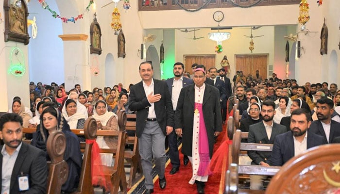 Chief of Army Staff (COAS) General Syed Asim Munir arrives at St. Joseph’s Catholic Cathedral Church on December 25, 2024. — ISPR