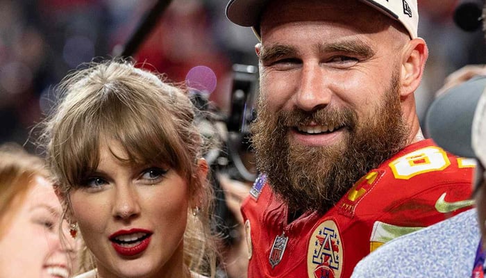 Taylor Swift steals THIS Travis Kelce accessory for ‘Eras Tour’ party look