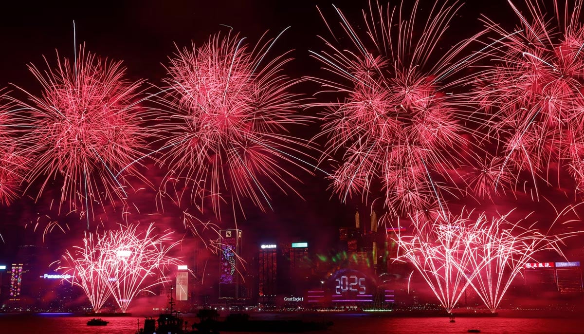 Fireworks explode over Victoria Harbour to celebrate the New Year in Hong Kong, January 1. — Reuters