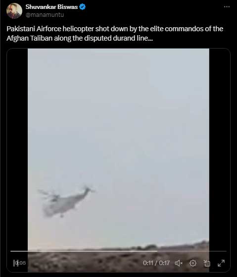 Fact-check: Video claiming Taliban shot down Pakistani helicopter is false