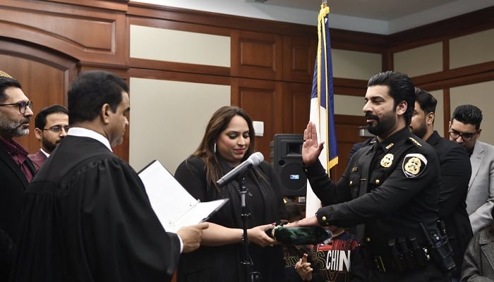 Ali Sheikhani: In first, Pakistani American takes oath as constable in Texas