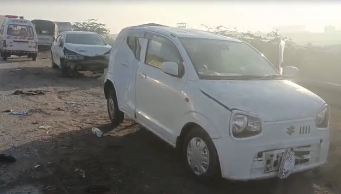 One dead, 24 injured in multiple-vehicle pileup on Karachi-Hyderabad Motorway