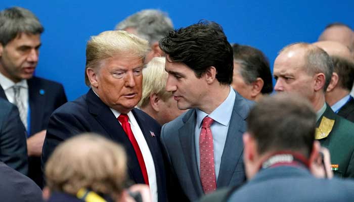 US President Donald Trump talks with Canadas Prime Minister Justin Trudeau during a North Atlantic Treaty Organization Plenary Session at the NATO summit in Watford, near London, Britain, December 4, 2019. — Reuters